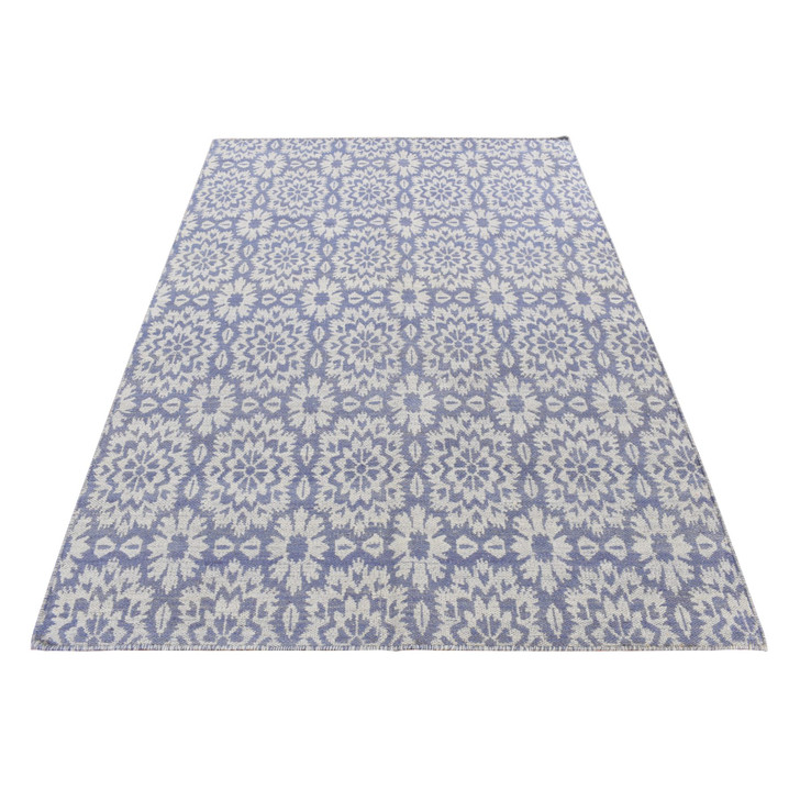 Flat Weave Wool Hand Woven Rug Purple No Border 5.3X7.5 -O087865