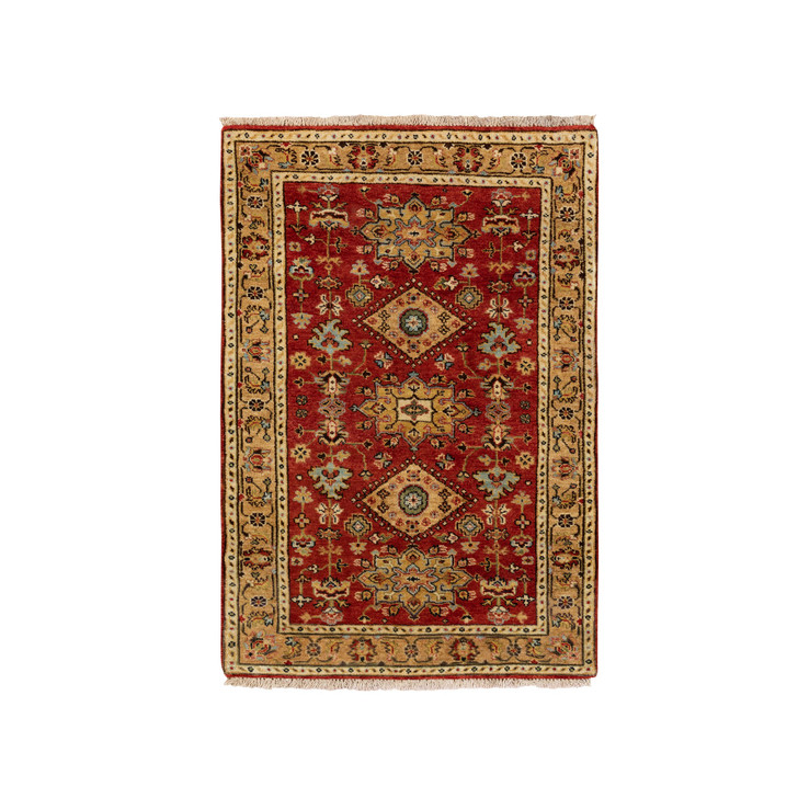Heriz Wool Hand Knotted Rug Red Gold 3.0X5.0 -O062109