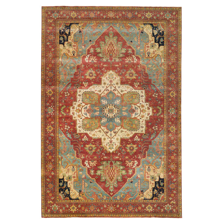 Heriz Wool Hand Knotted Rug Red Red 12.1X18.2 -O065511