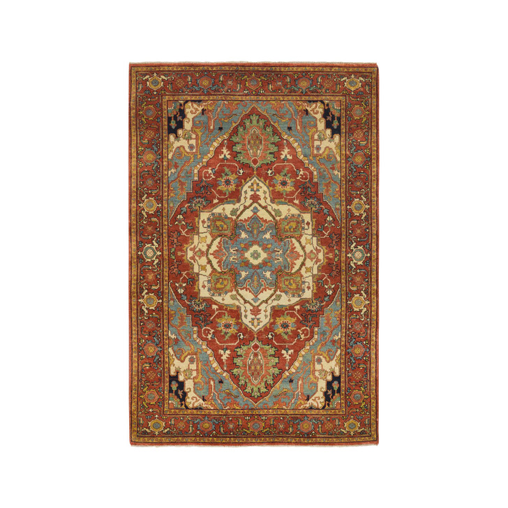 Heriz Wool Hand Knotted Rug Red Red 4.0X6.1 -O064946