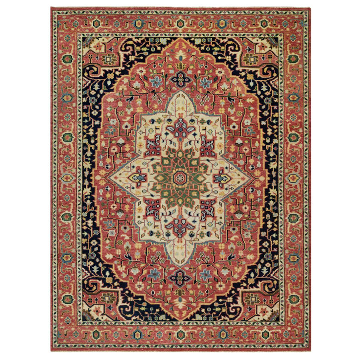 Heriz Wool Hand Knotted Rug Red Red 9.1X11.11 -O090301