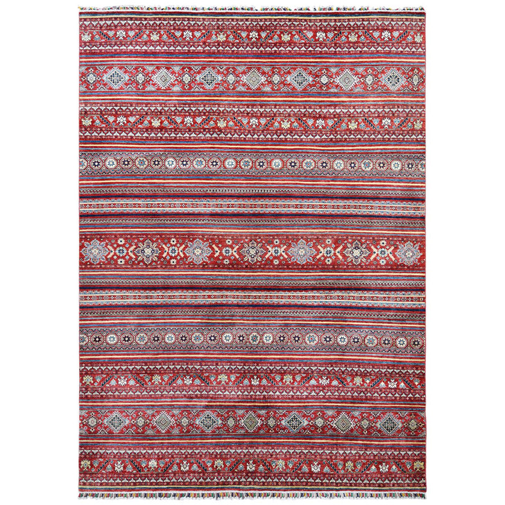 Kazak Wool Hand Knotted Rug Red No Border 9.10X13.5 -O061130