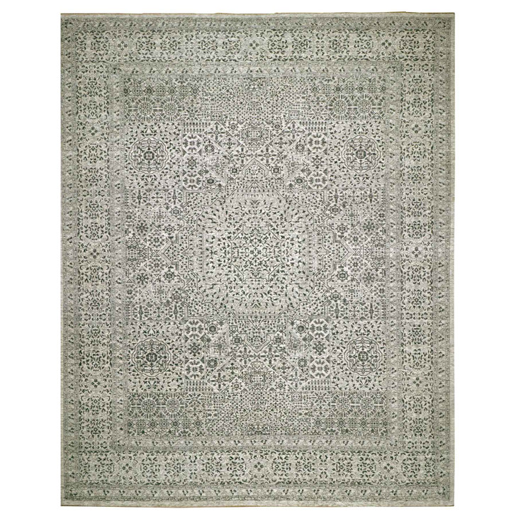 Mamluk Wool Hand Knotted Rug Ivory Ivory 14.1X17.9 -O079982