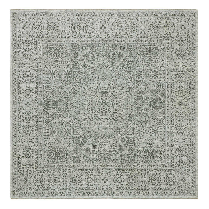 Mamluk Wool Hand Knotted Rug Ivory Ivory 8.2X8.2 -O076011