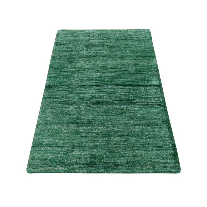 Modern and Contemporary Sari Silk Hand Knotted Rug Green No Border 2.0X3.1 -O078294