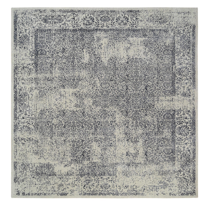 Modern and Contemporary Wool & Art Silk Hand Loomed Rug Grey No Border 10.0X10.1 -O063276