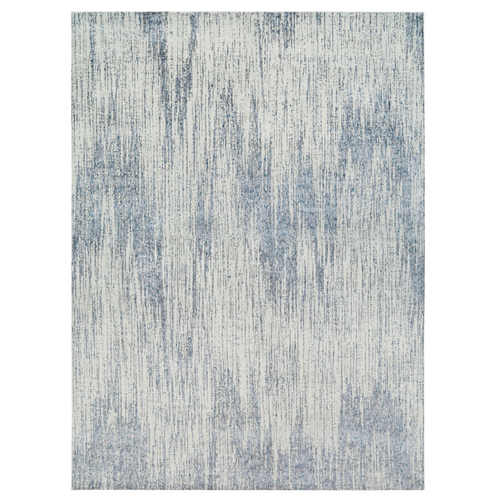 Modern and Contemporary Wool & Art Silk Hand Loomed Rug Grey No Border 12.0X18.0 -O063302