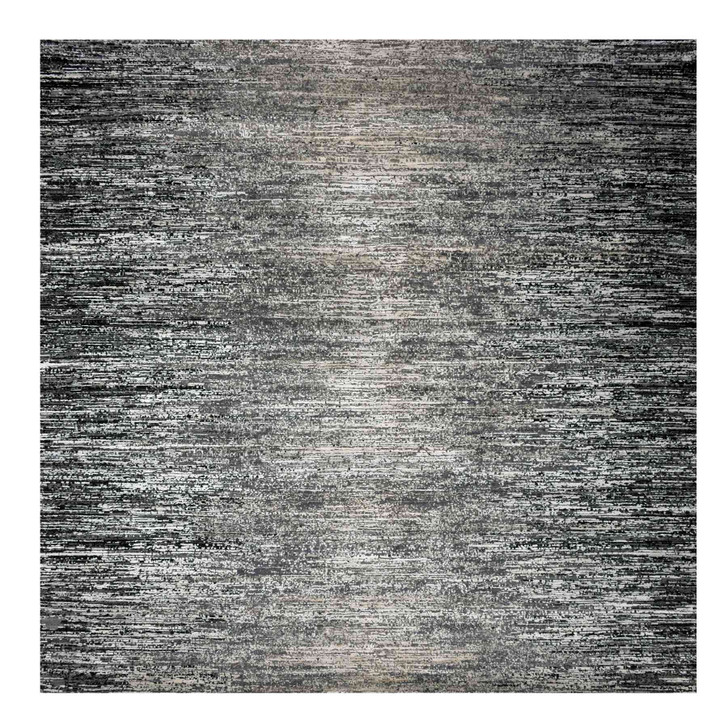 Modern and Contemporary Wool & Silk Hand Knotted Rug Grey No Border 10.1X10.1 -O075340