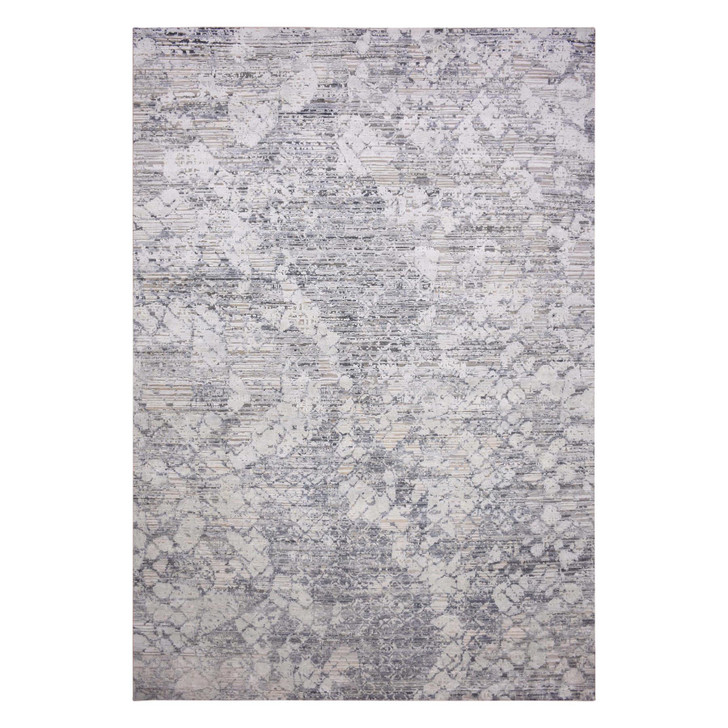 Modern and Contemporary Wool & Silk Hand Knotted Rug Grey No Border 11.9X15.3 -O075013