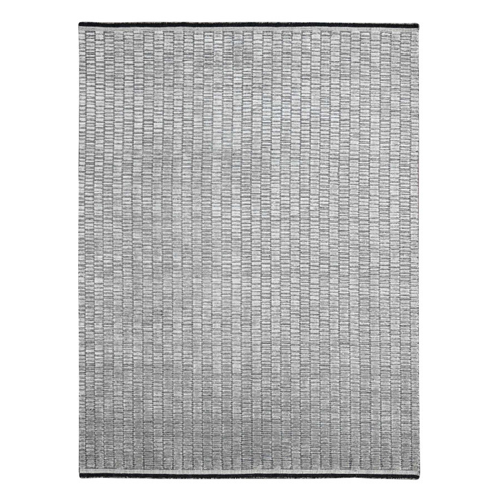 Modern and Contemporary Wool and Plant based Silk Hand Loomed Rug Grey No Border 7.10X10.0 -O084298
