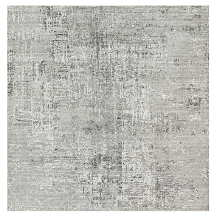 Modern and Contemporary Wool Hand Knotted Rug Grey No Border 10.0X10.2 -O090842