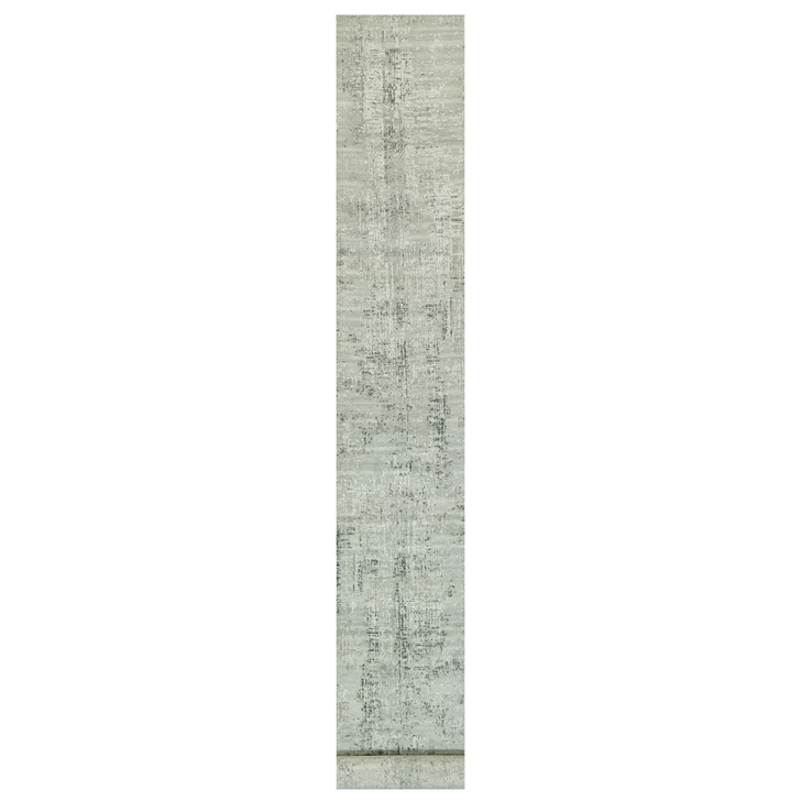 Modern and Contemporary Wool Hand Knotted Rug Grey No Border 2.6X25.9 -O090418