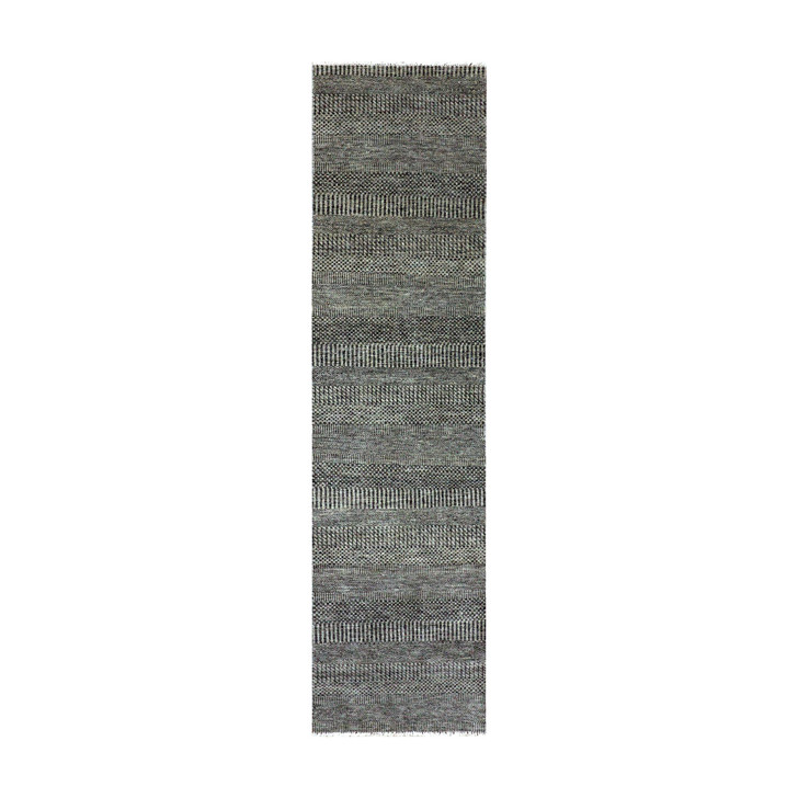 Modern and Contemporary Wool Hand Knotted Rug Grey No Border 2.6X9.11 -O079705