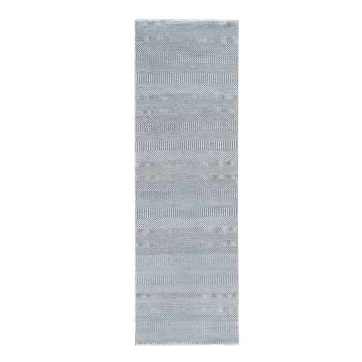 Modern and Contemporary Wool Hand Knotted Rug Grey No Border 2.7X8.0 -O078080