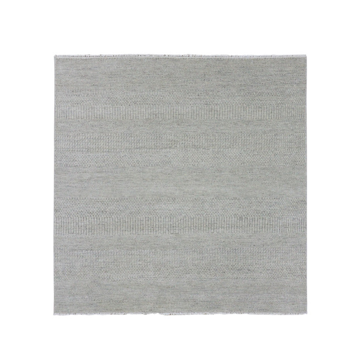 Modern and Contemporary Wool Hand Knotted Rug Grey No Border 5.11X6.0 -O079715