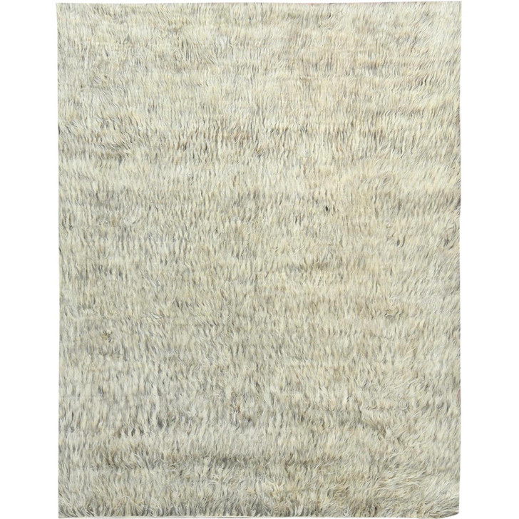Modern and Contemporary Wool Hand Knotted Rug Grey No Border 7.7X9.10 -O082661