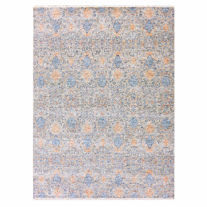Modern and Contemporary Wool Hand Knotted Rug Grey No Border 9.0X12.4 -O075306