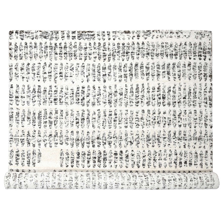 Modern and Contemporary Wool Hand Knotted Rug Ivory No Border 10.2X13.9 -O084537