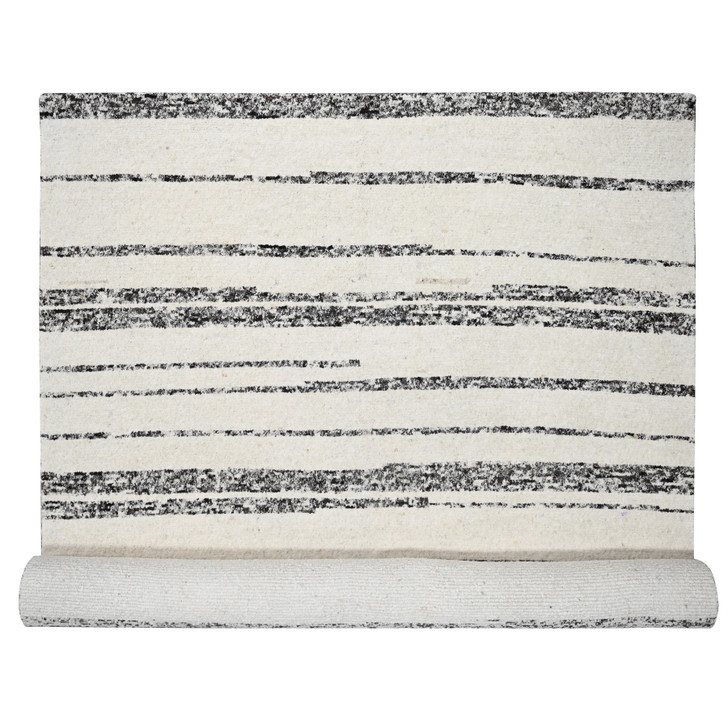 Modern and Contemporary Wool Hand Knotted Rug Ivory No Border 12.0X17.9 -O084190