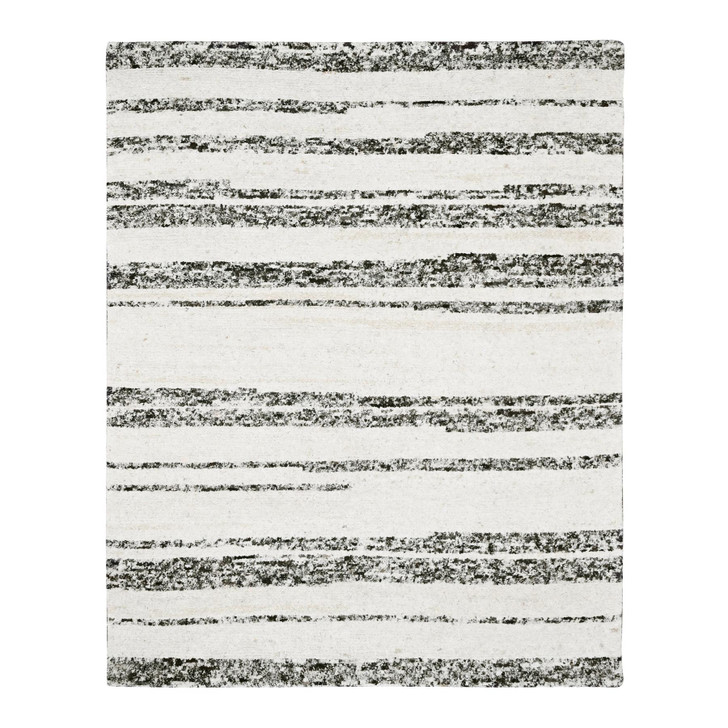 Modern and Contemporary Wool Hand Knotted Rug Ivory No Border 8.0X9.9 -O084186