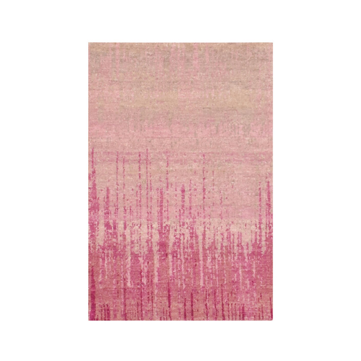 Modern and Contemporary Wool Hand Knotted Rug Pink No Border 2.0X3.2 -O075023
