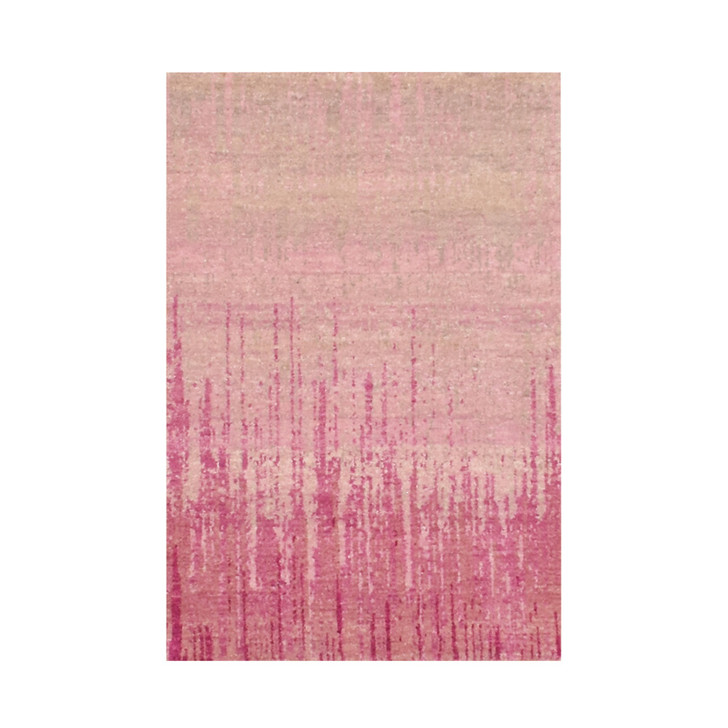 Modern and Contemporary Wool Hand Knotted Rug Pink No Border 2.0X3.2 -O075024