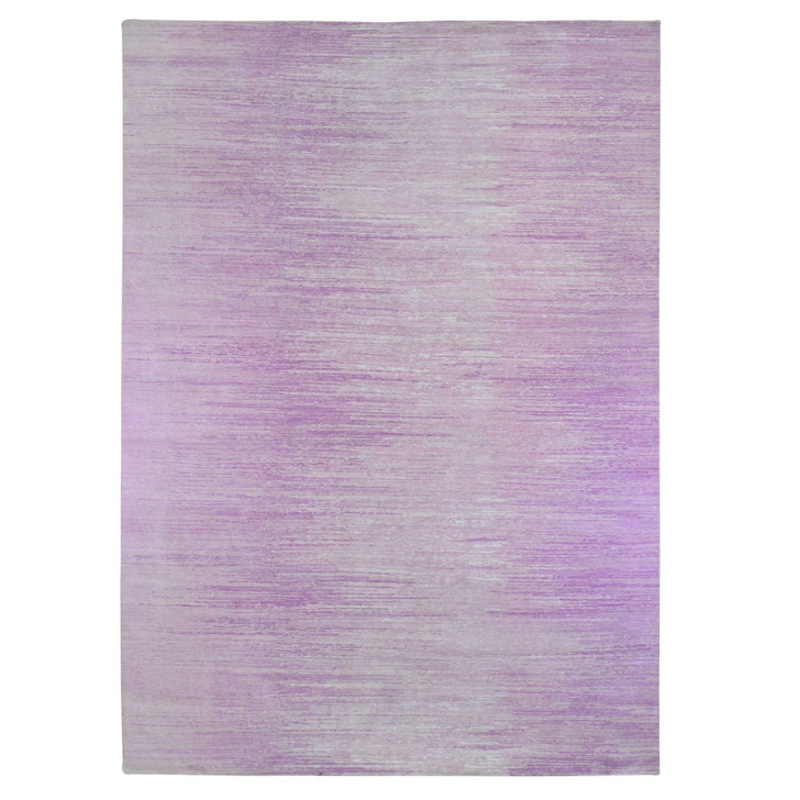 Modern and Contemporary Wool Hand Knotted Rug Pink Not Border 10.0X14.2 -O066848