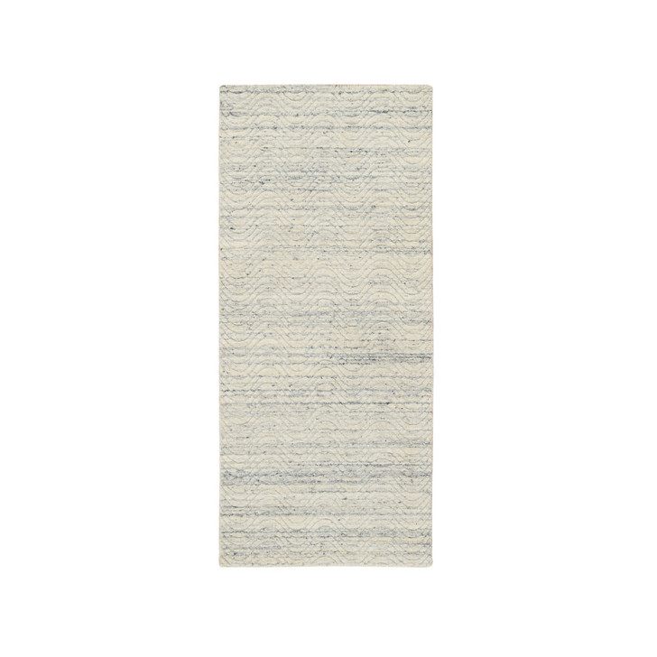 Modern and Contemporary Wool Hand Loomed Rug Beige No Border 2.6X6.0 -O064839