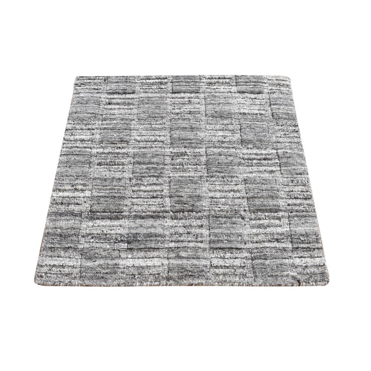 Modern and Contemporary Wool Hand Loomed Rug Grey No Border 2.0X2.0 -O087485