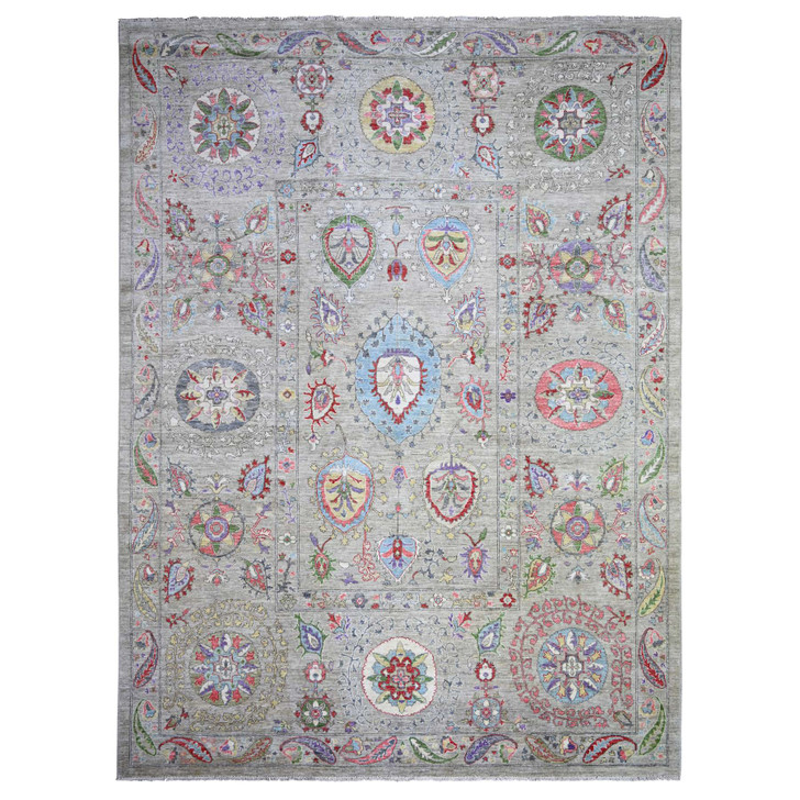 Oushak And Peshawar Wool Hand Knotted Rug Beige Beige 9.0X12.2 -O073403