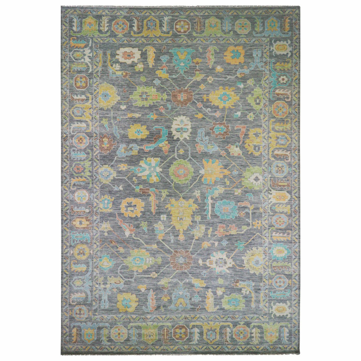 Oushak And Peshawar Wool Hand Knotted Rug Grey Marengo Gray 12.2X18.0 -O079910
