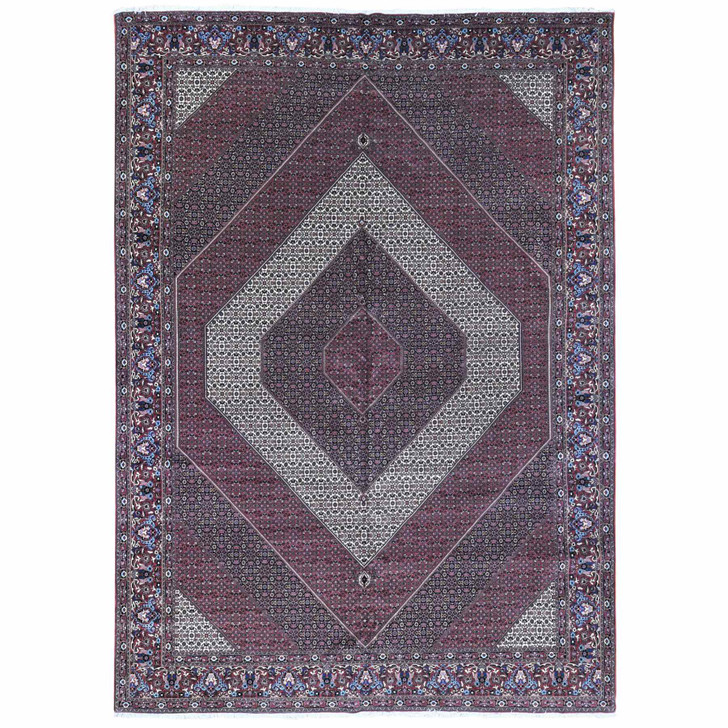 Persian Wool & Silk Hand Knotted Rug Red Rust Red 11.3X16.0 -O080232