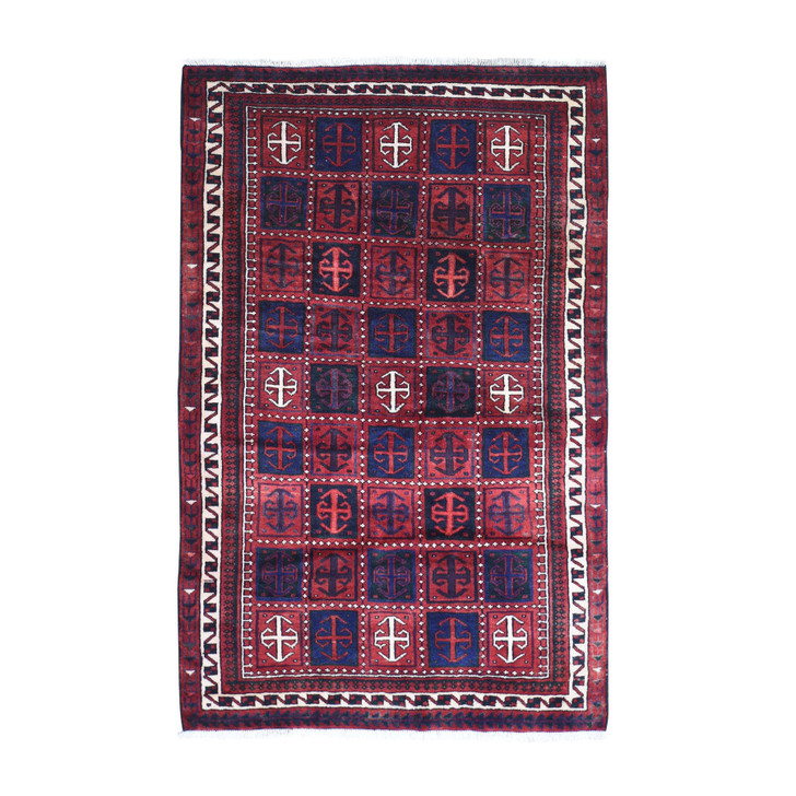 Persian Wool Hand Knotted Rug Red Ivory 5.8X8.6 -O066341