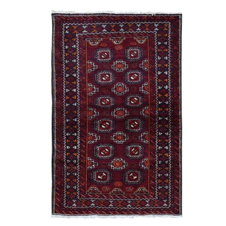 Persian Wool Hand Knotted Rug Red Red 3.4X5.10 -O087377