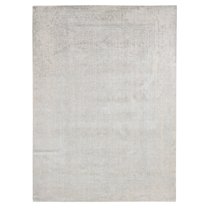 Transitional Wool & Silk Hand Loomed Rug Brown No Border 8.10X12.1 -O080809