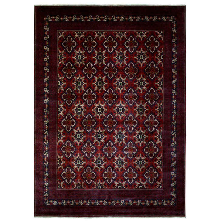 Tribal & Geometric Wool Hand Knotted Rug Red Red 10.0X13.8 -O072662
