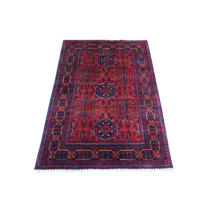 Tribal & Geometric Wool Hand Knotted Rug Red Red 3.4X4.9 -O072481