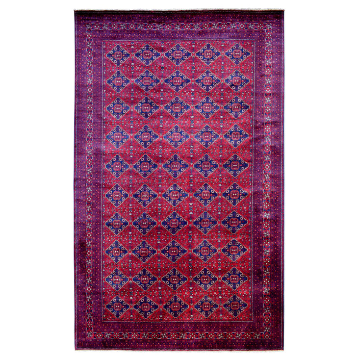 Tribal & Geometric Wool Hand Knotted Rug Red Red 9.10X16.0 -O072327