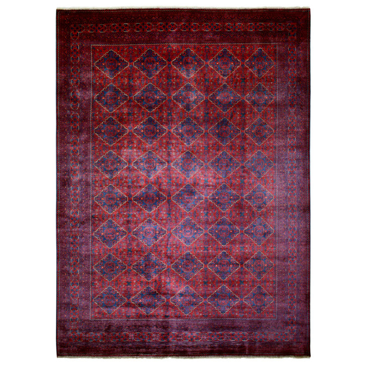 Tribal & Geometric Wool Hand Knotted Rug Red Red 9.8X13.1 -O071538