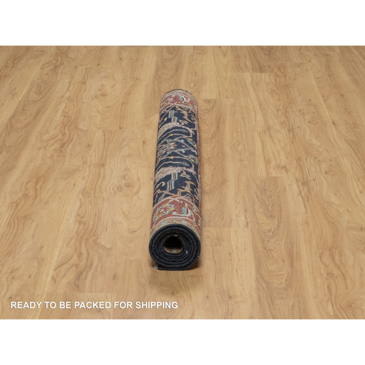 Traditional Wool Hand Knotted Rug Blue 4.1X6.2  -O091081