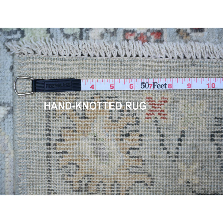 Oushak And Peshawar Wool Hand Knotted Rug Blue 3.0x9.5 -O073869