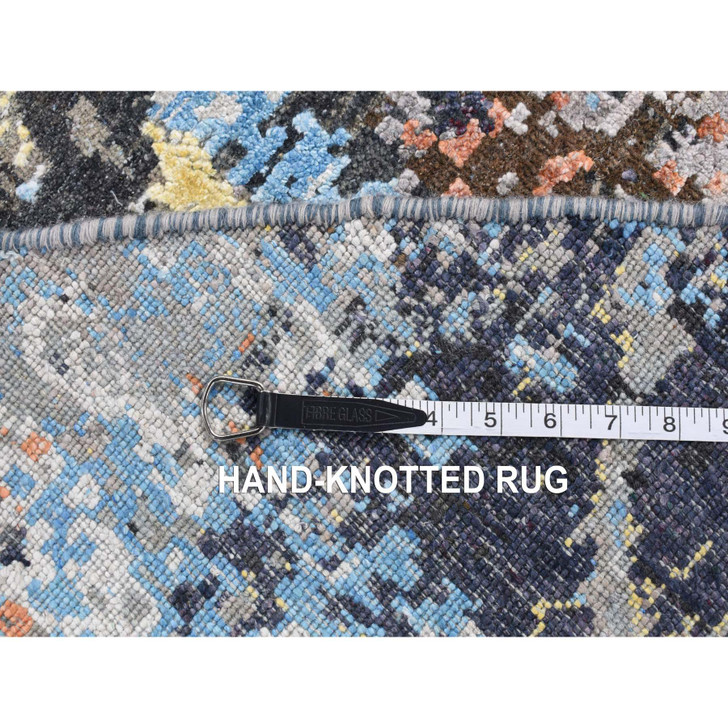 Modern and Contemporary Wool & Silk Hand Knotted Rug Grey 10.1x10.1 -O087739