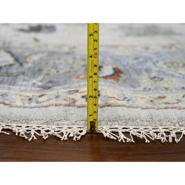 Oushak And Peshawar Wool Hand Knotted Rug Grey 9.10x9.10 -O084794