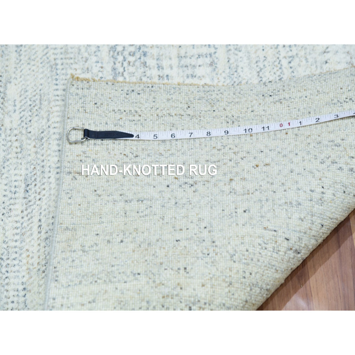 Modern and Contemporary Wool Hand Knotted Rug Grey 2.6x6.0 -O079825