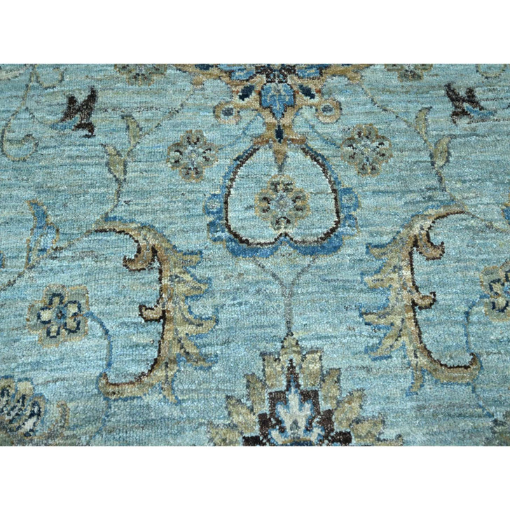 Oushak And Peshawar Wool Hand Knotted Rug Blue 12.0x18.1 -O076106