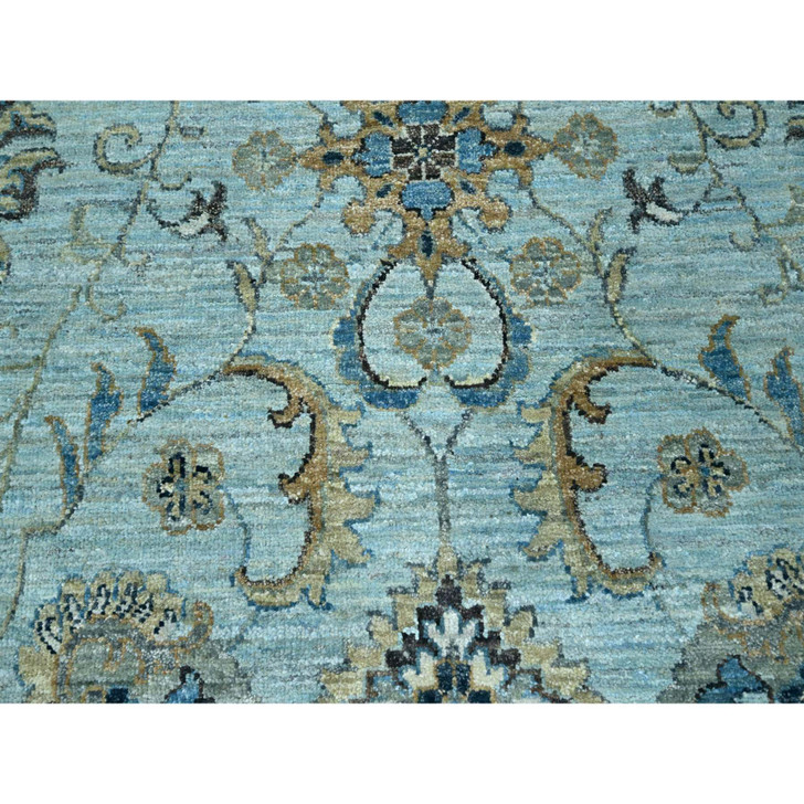 Oushak And Peshawar Wool Hand Knotted Rug Blue 10.2x10.3 -O076109