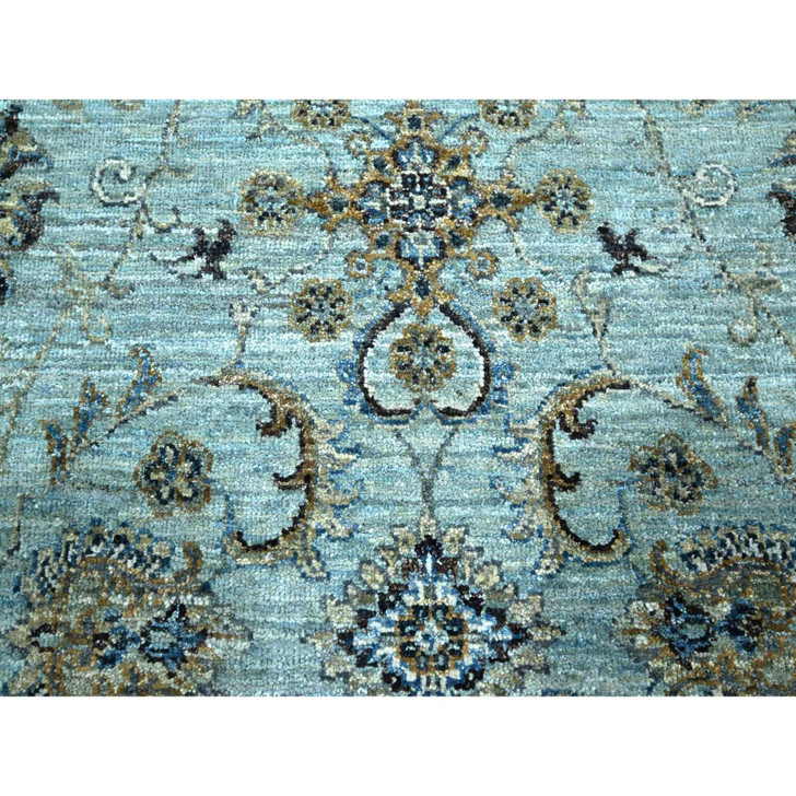 Oushak And Peshawar Wool Hand Knotted Rug Blue 8.1x9.10 -O076133