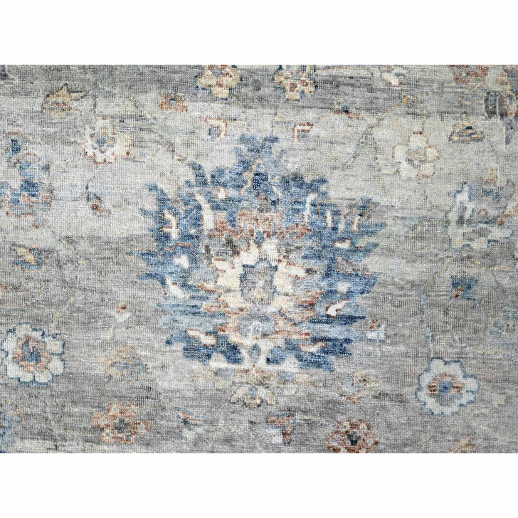 Oushak And Peshawar Wool Hand Knotted Rug Grey 9.0x11.8 -O010156