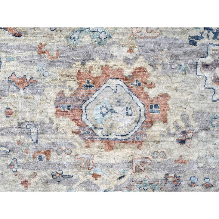 Oushak And Peshawar Wool Hand Knotted Rug Grey 9.6x13.7 -O010158