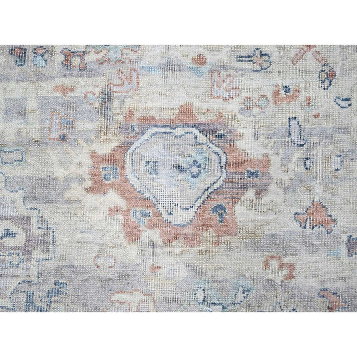Oushak And Peshawar Wool Hand Knotted Rug Grey 8.6x11.3 -O010159